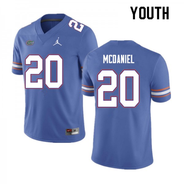 Youth #20 Mordecai McDaniel Florida Gators College Football Jersey Blue